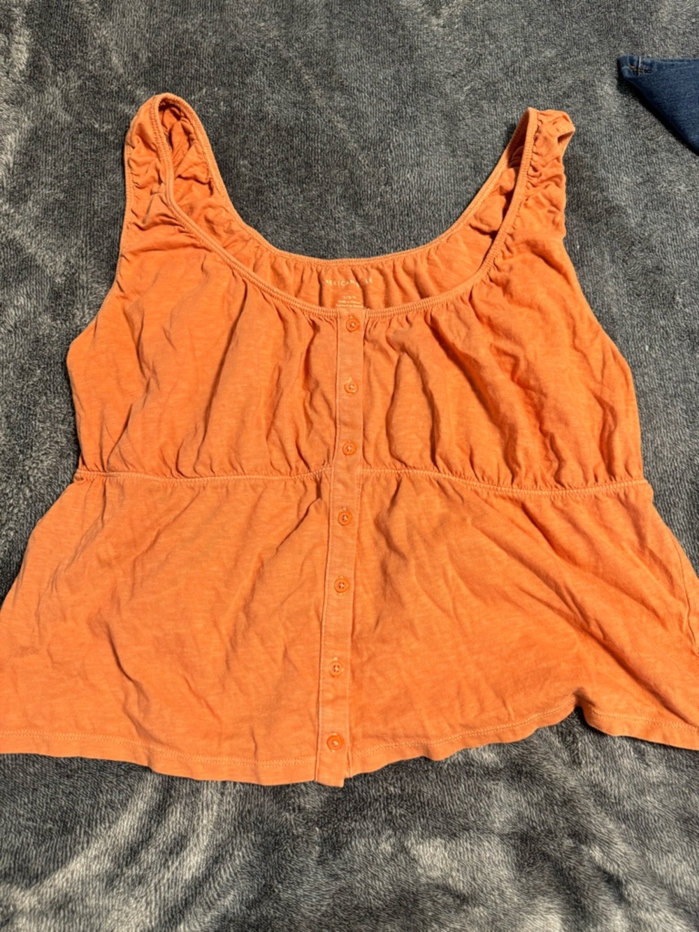 American Eagle Outfitters Orange Button-Front Tank